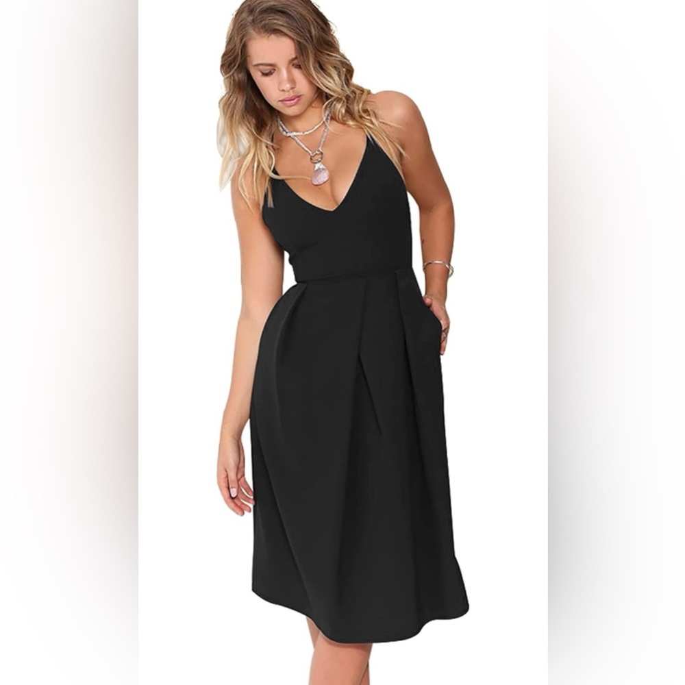 Sleeveless Plum V-Neck Pleated Women’s Dress XS